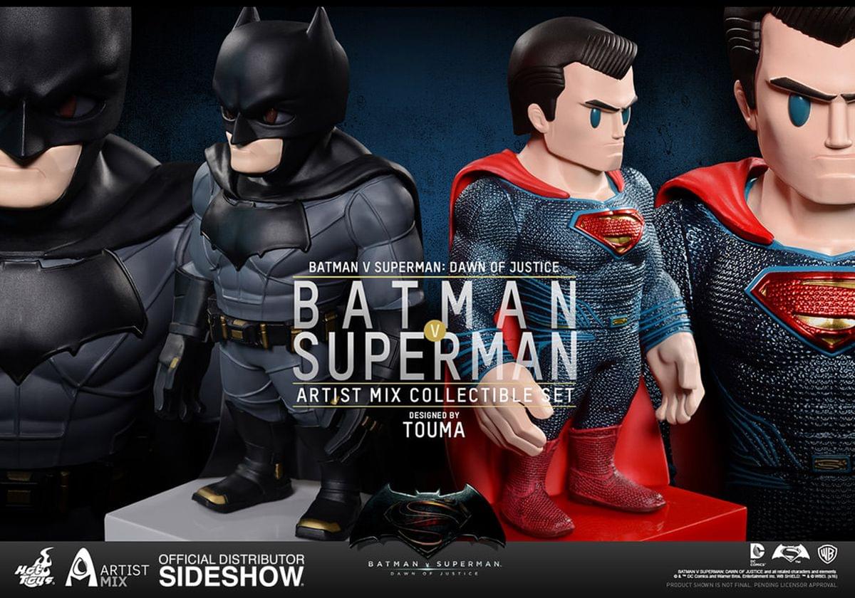 Hot Toys Dawn of Justice Batman & Superman Artist Mix Bobble Head Set
