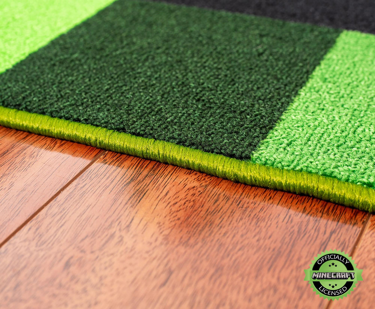 Minecraft Green Creeper Square Area Rug | 52 Inches