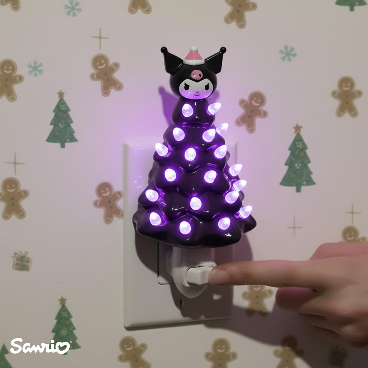 Sanrio Kuromi 6-Inch Ceramic Christmas Tree Plug-In Nightlight