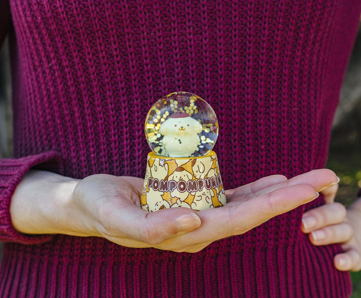 Sanrio Pompompurin Mini Light-Up Snow Globe | 3 Inches Tall